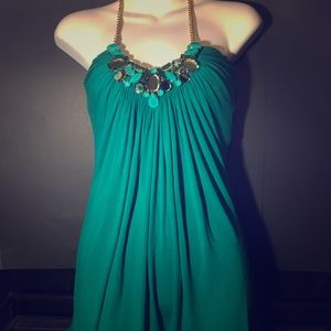 Sky M Bejeweled Halter Top with Necklace Collar